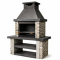 Barbecue in Pietra Naturale e Acciaio Grigio 175x110x65cm