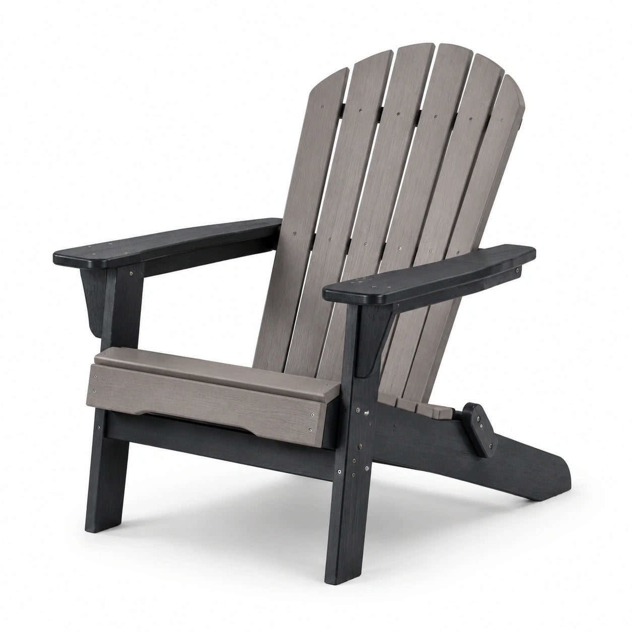 Sedia Adirondack in Legno Composito Grigio Scuro e Nero