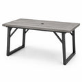 Tavolo da esterno in legno composito e metallo grigio e nero