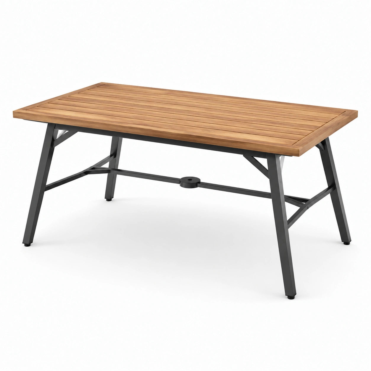 Tavolo da giardino in legno e metallo 150x90x75 cm