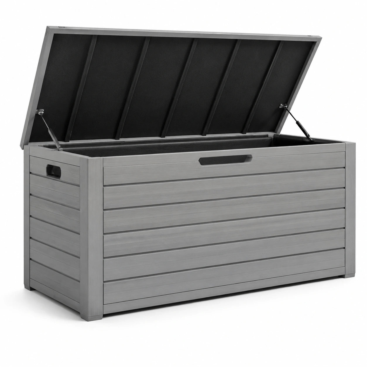 Baule da giardino in metallo 120x45x60 cm grigio