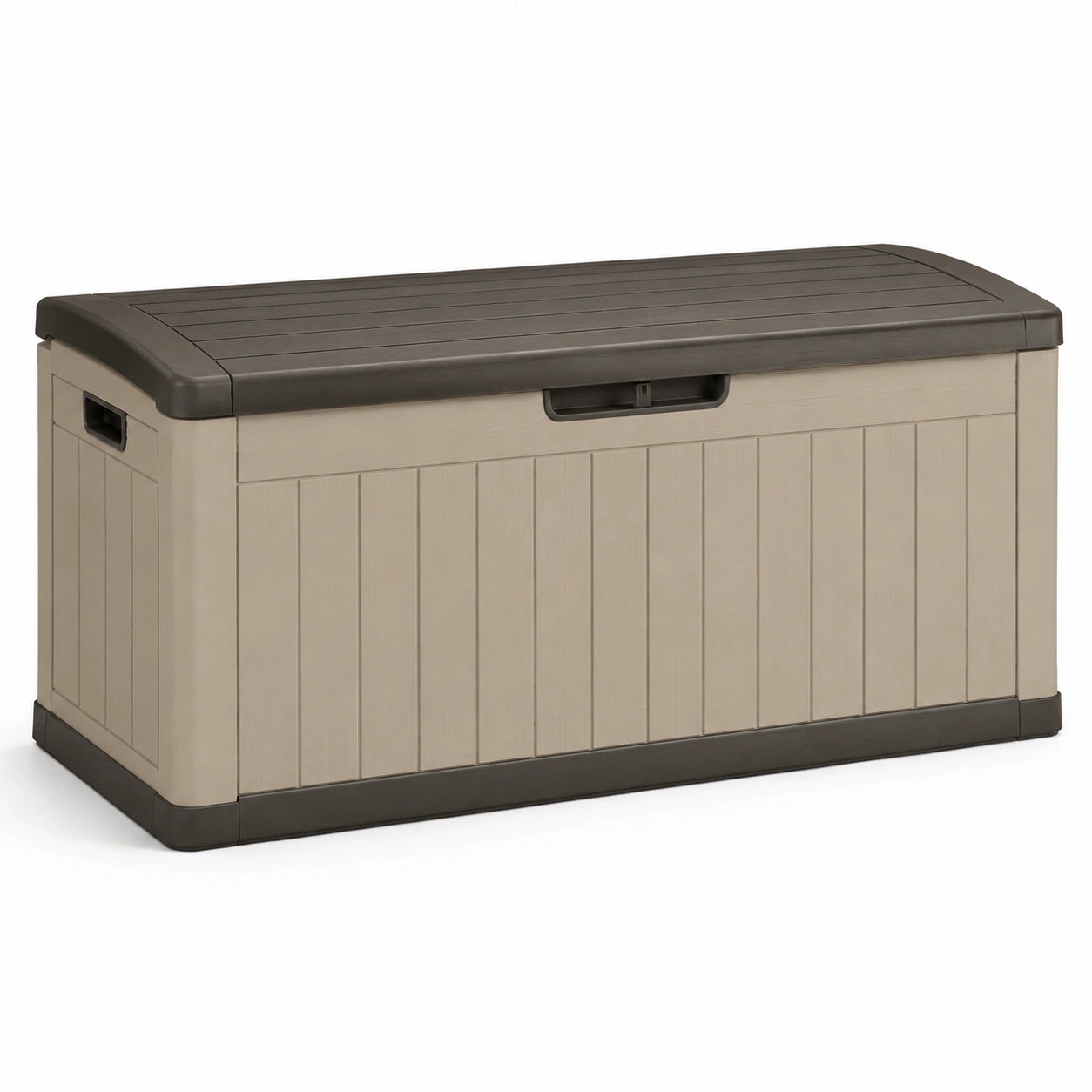 Baule da giardino in resina effetto legno marrone 305L