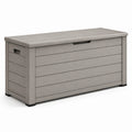 Baule da giardino in resina effetto legno grigio 120x45x60 cm