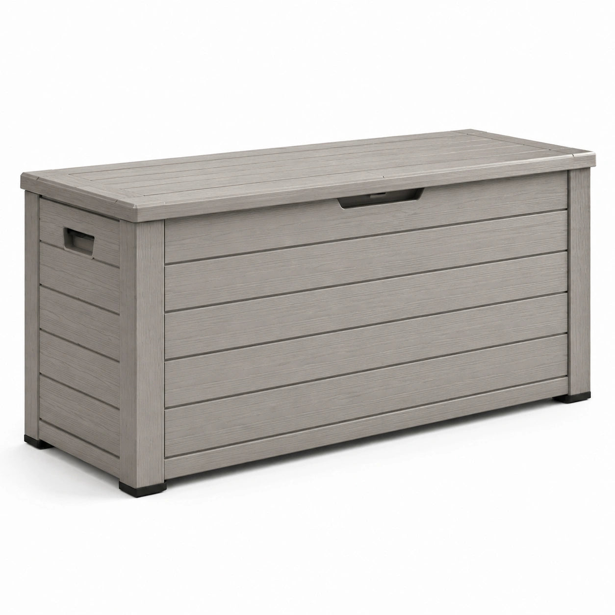 Baule da giardino in resina effetto legno grigio 120x45x60 cm