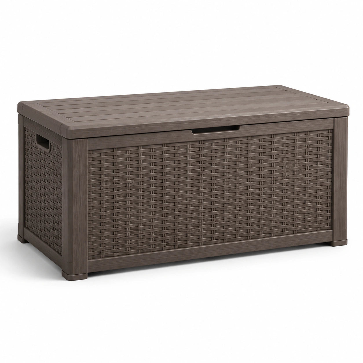 Baule da Giardino in Resina 118x55x50cm Marrone