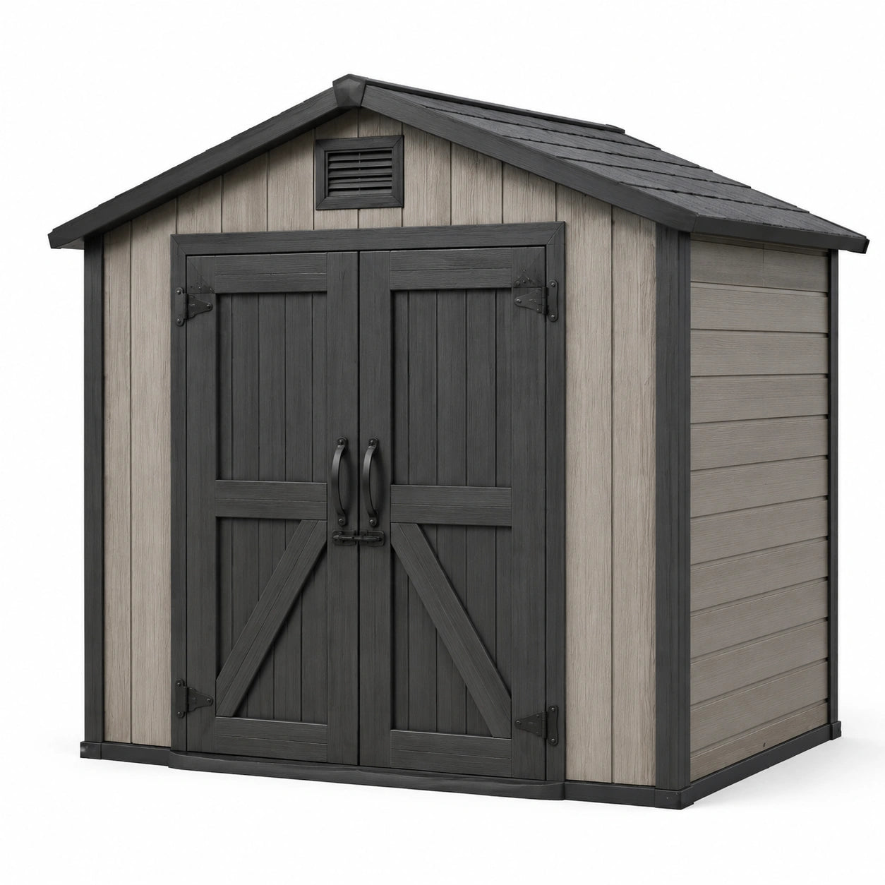 Casetta da giardino in resina 185x152x226 cm grigio antracite