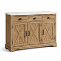 Credenza in Legno e Marmo Artificiale con 3 Cassetti e 4 Ante