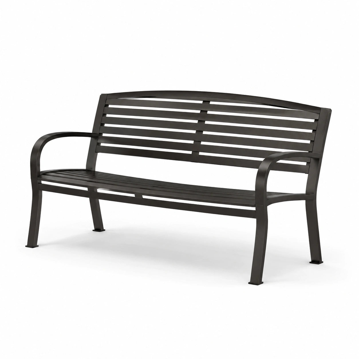 Panchina da giardino in metallo nero 120 cm